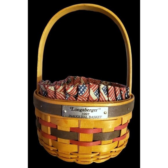 Vintage 1997 INAUGURAL LAUDENBERGER BASKET Combo Flag Liner Clear Protector - Picture 2 of 11